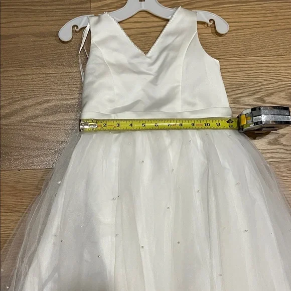 Flower Girl Dress| First Communion | Pearled Satin Dressl NWT - 7 - Picture 8 of 9